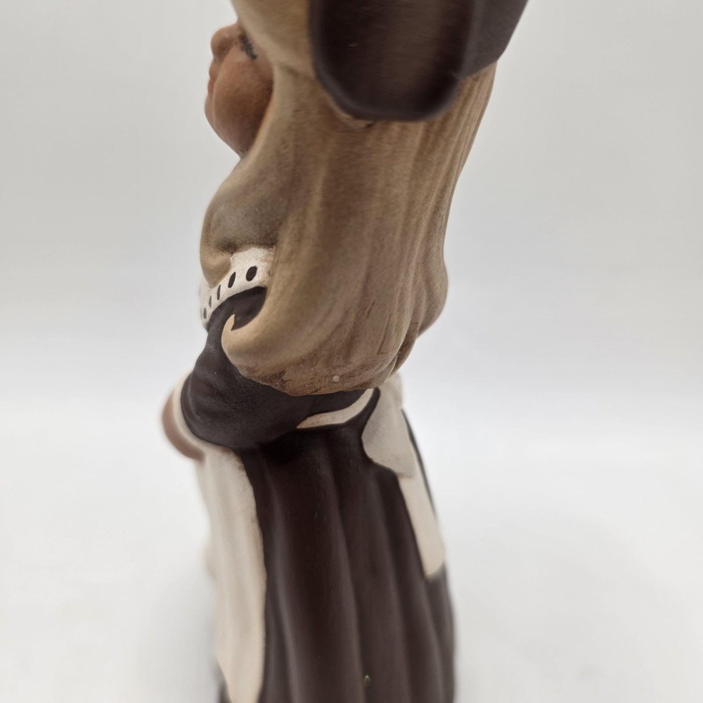 Vintage 1979 Hand‎ Painted Pilgrim Girl Figurine Brown & Cream Dress - Picture 4 of 9